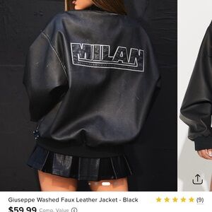 Fashion Nova Black Leather Jacket with Minimalist Design